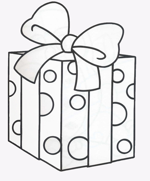 Dibujos para colorear: Caja de regalo