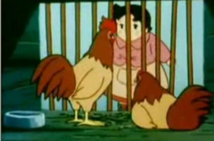 Heidi en le gallinero