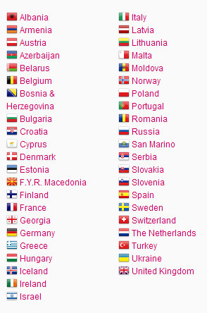 Paises participantes en Eurovisi&oacute;n 2011