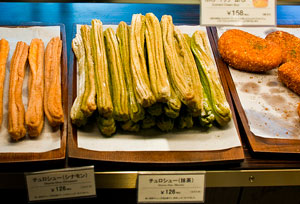 Churros de té verde en Japón