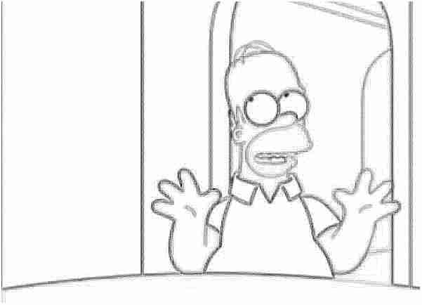 Hommer Simpson, dibujo para colorear