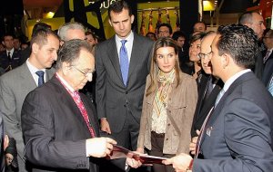 Principes de Asturias en la inauguración de Alimentaria, en el stand de El Pozo