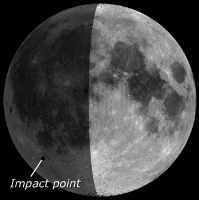 Punto de impacto de la Smart1 con la luna